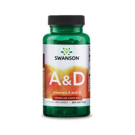 Swanson A és D vitamin halolajból A-5000NE-D-400NE 250 db lágyzselatin kapszula